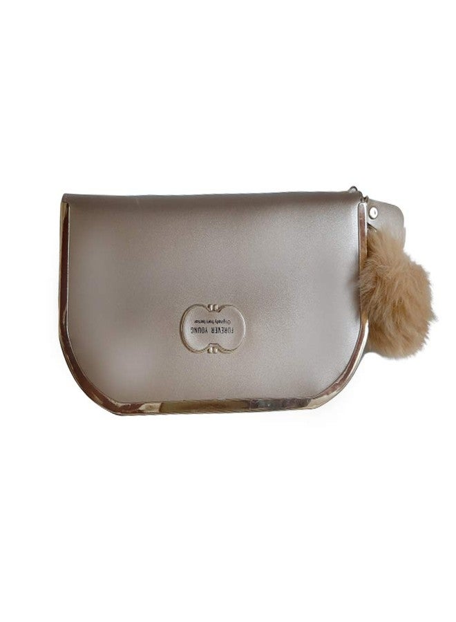 V4U Women's Leather Design Multi-Purpose Clutch (Golden) - Image 1